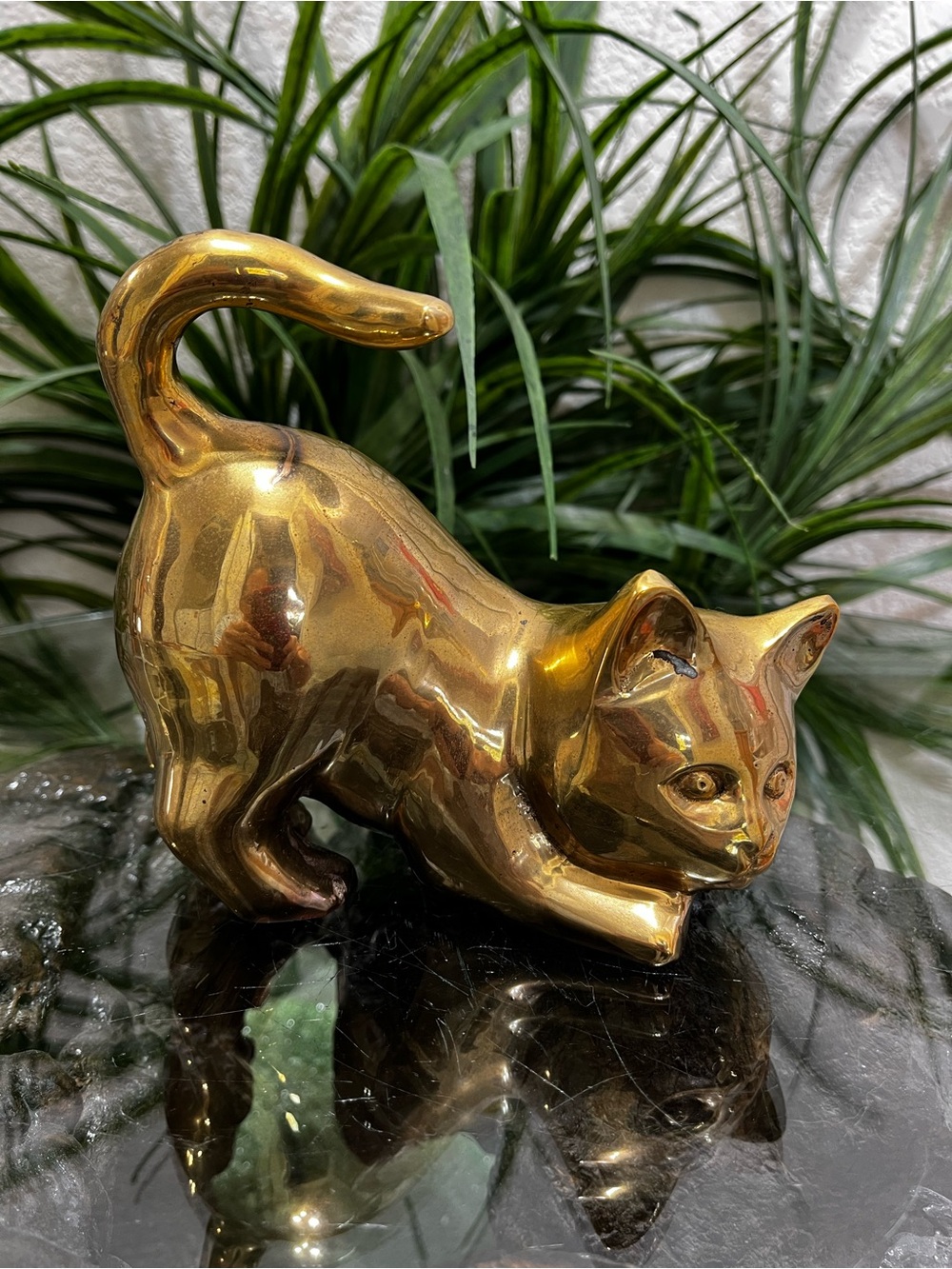 Vintage Mid-Century Modern Heavy Weight Playful Cat Figure